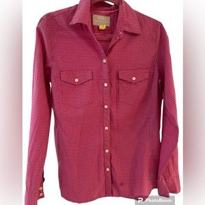 Banana Republic Pink Plaid Soft Wash button down shirt
